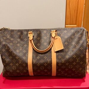 Louis Vuitton Keepall Bandouliere 50 Brown and Tan